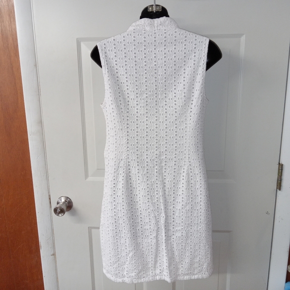 Cynthia Rowley White Sleeveless Cotton Eyelet Dress size 8 - Picture 7 of 11